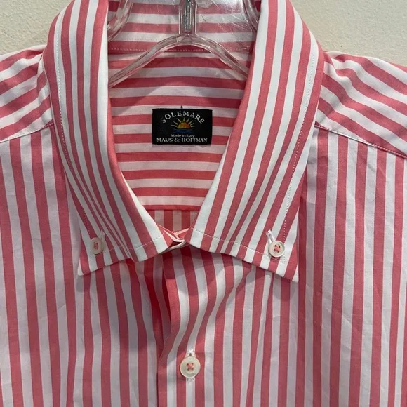Solemare Shirt Maus and Hoffman Italy Red Stripe Buttondown - Picture 2 of 9